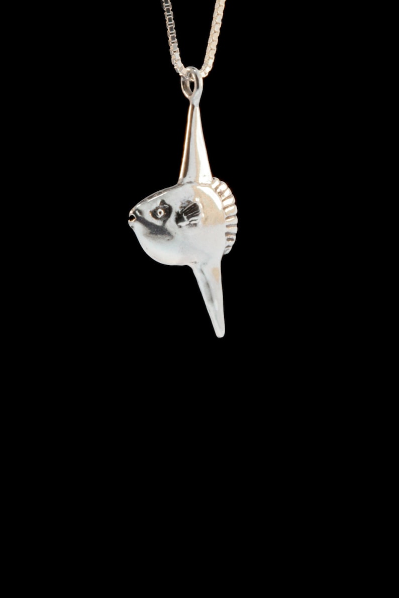 Mola Mola Sunfish Charm Mola Mola Jewelry Sea Life Jewelry Fish Jewelry Ocean Jewelry Finding Dory Silver Fish Pendant image 1