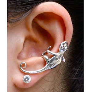 Gecko Ear Cuff Silver - Lizard Ear Cuff - Gecko Jewelry Gecko Earring Lizard Jewelry Lizard Earring Gecko Earring Non-Pierced Earring Animal