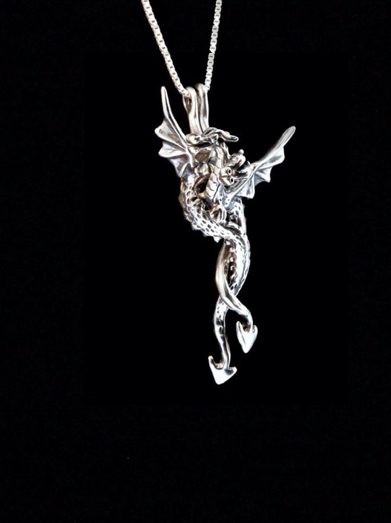 Purple Dragon Friendship Necklace Set Handmade Fantasy Jewelry - Etsy