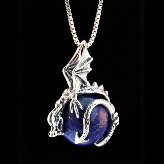 Lapis Orb Sterling Silver Necklace Lapis Orb Sterling Silver Necklace