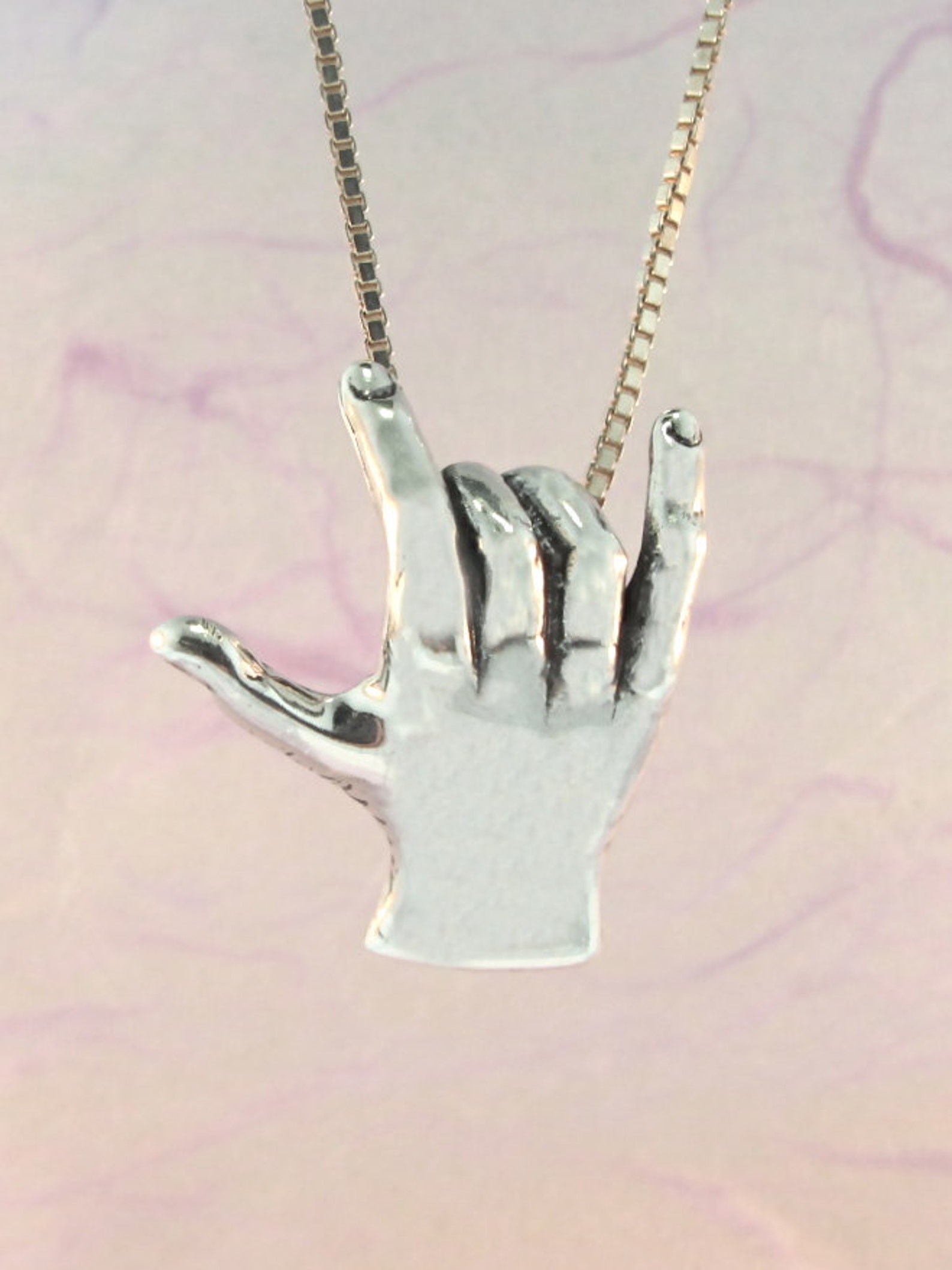 Love Sign Pendant ASL - Sterling Silver - ASL Jewelry Gift - Etsy