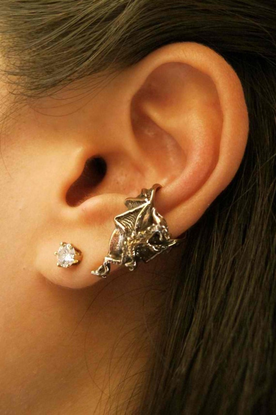 Dragon Ear Cuff Bronze Dragon Chevron Dragon Earring Dragon 
