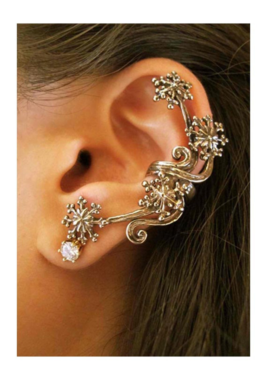 Star Ear Cuff Bronze Star Earring Starburst Ear Cuff Star Jewelry