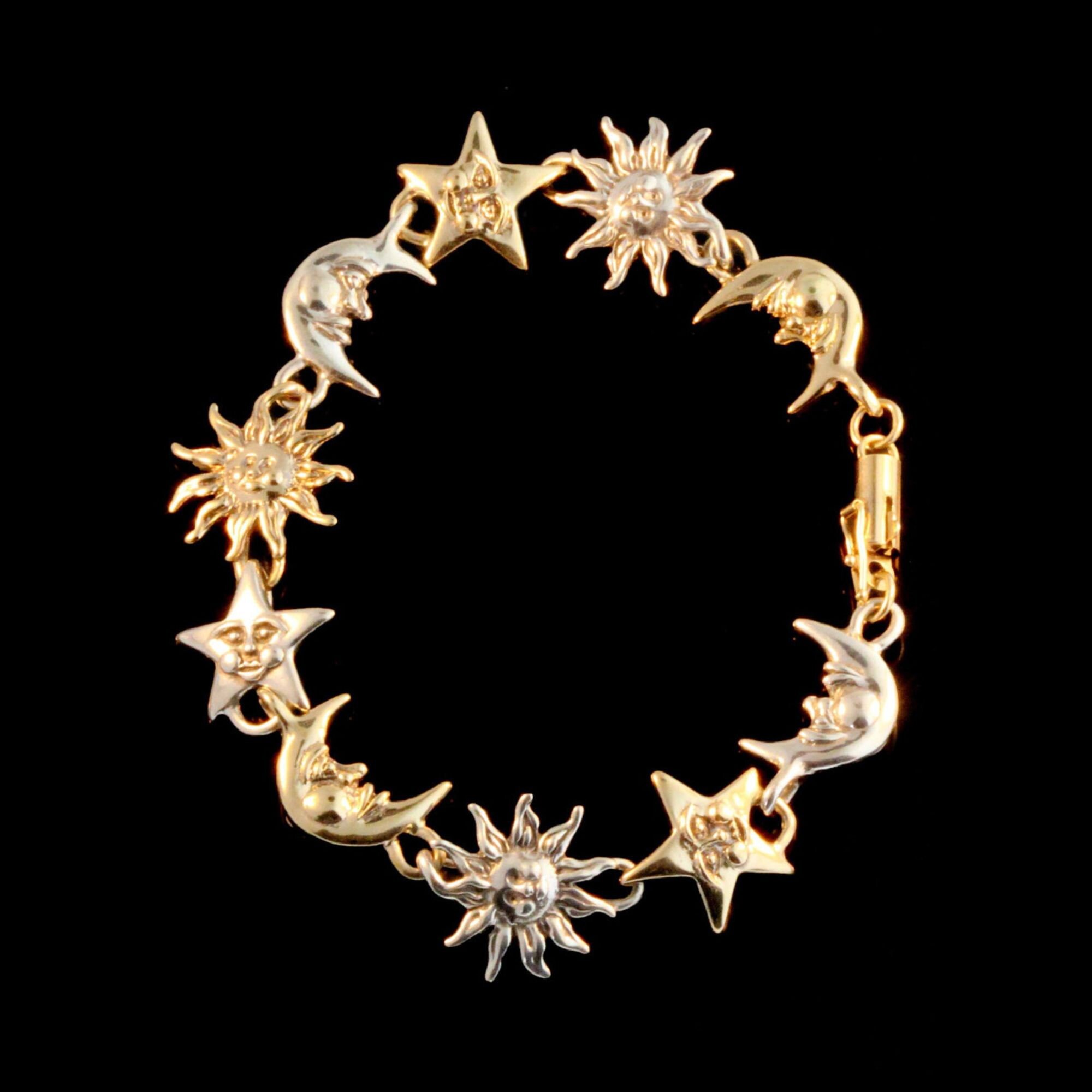 thumbnail image 2 of Moon And Star Cuff, Star And Moon Pattern Open Bracelet, Where Celestial Magic Meets Earthly Craft, Simple Open Design, Dainty Adjustable, Adjustable Bracelet Armband Jewelry For Women 2 of 9