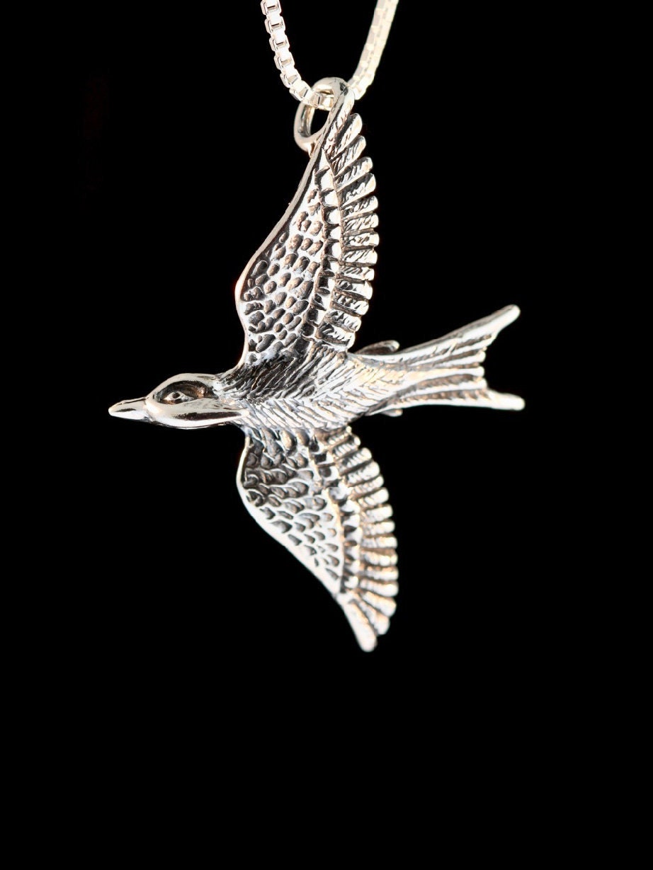 Mocking Jay Halskette Silber Vogel Halskette Vogel Anhanger Etsy