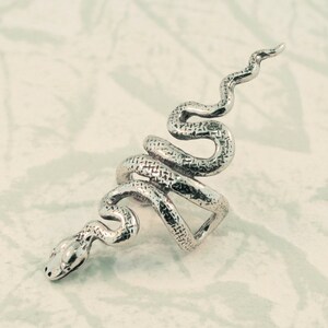 Snake Ear Cuff Snake Ear Wrap Silver Snake Earring Snake Jewelry Serpent Jewelry Serpent Ear Cuff Snake Art Medusa Reptile Jewelry Cuff image 2