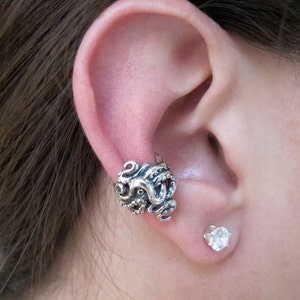 Stocking Stuffer Octopus Gift Octopus Jewelry Octopus Ear Cuff Tentacle Jewelry Tentacle Earring Silver Ear Cuff Gift For Girl Gift For Mom