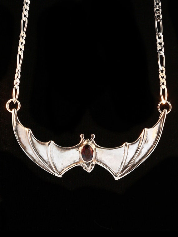 Buy Bat Pendant Necklace Made With Clear Swarovski Crystals and Antique  Silver Plated 6178PN Online in India - Etsy