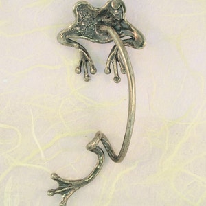 Frog Earring Frog Ear Cuff Silver Frog Ear Wrap Curious Frog Ear Wrap Frog Jewelry Silver Frog Non Pierced Earring Statement Earring Froggy image 4