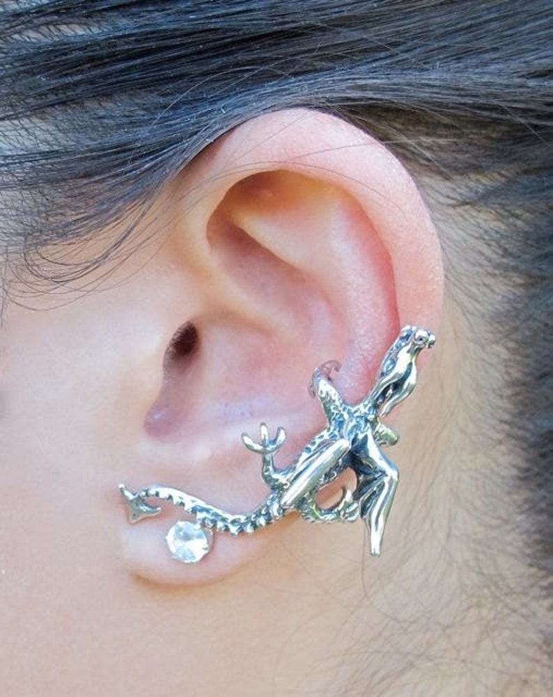 Dragon Ear Cuff Silver Dragon Ear Wrap Dragon Earring Etsy