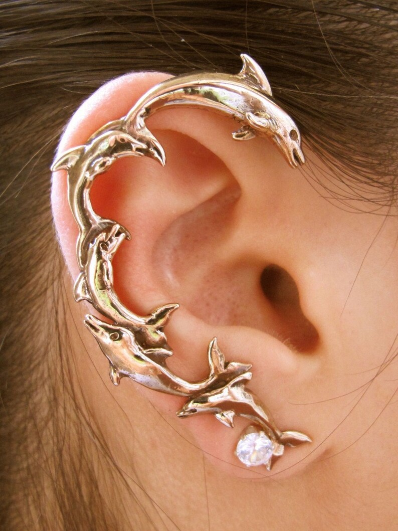 Dolphin Ear Wrap Dolphin Jewelry Whale Tail Ear Cuff Whale Jewelry Fashion Accessories Ear Cuff Combo Special
