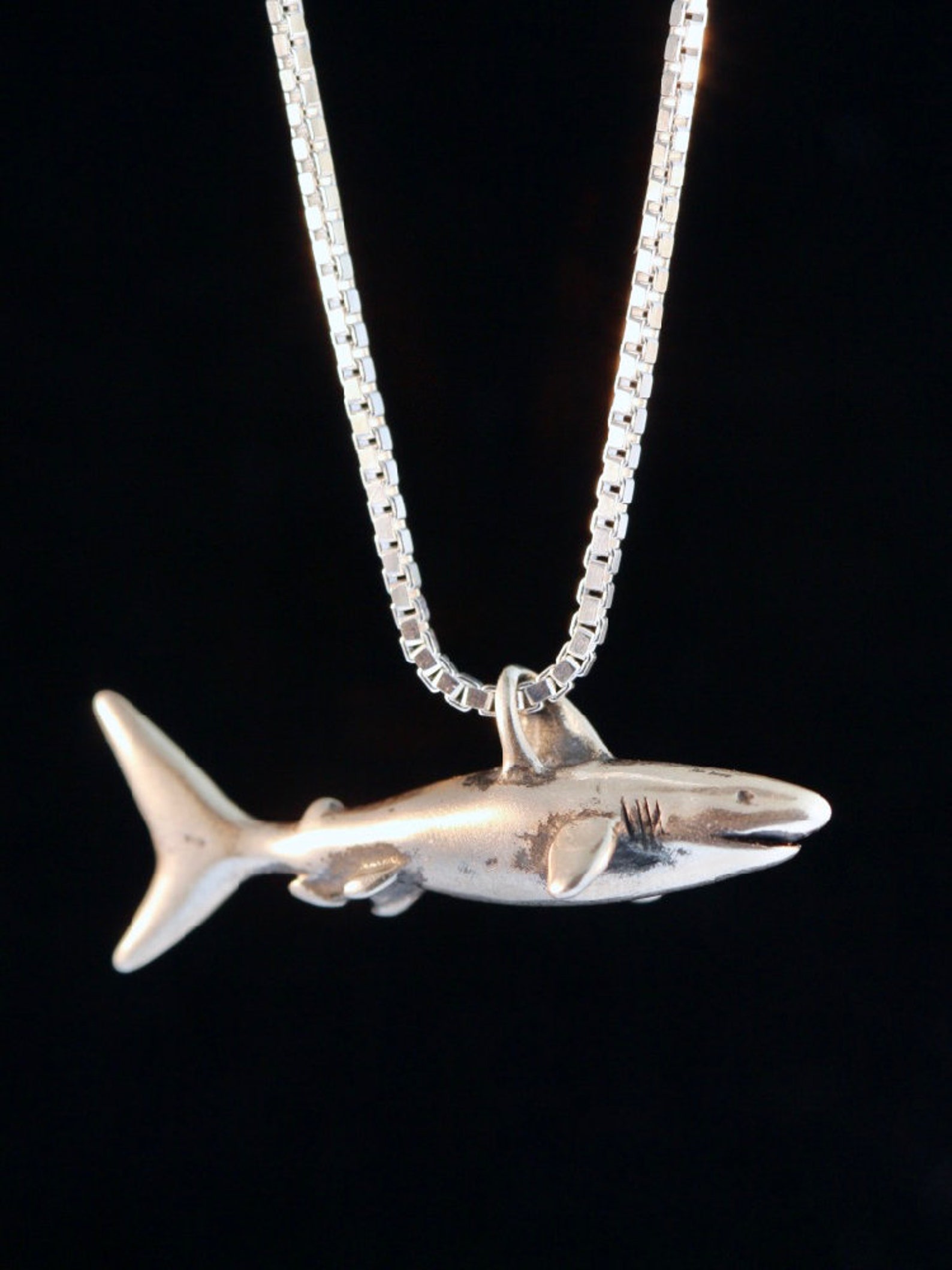 Shark Necklace Shark Charm Silver Shark Pendant Shark Jewelry - Etsy UK