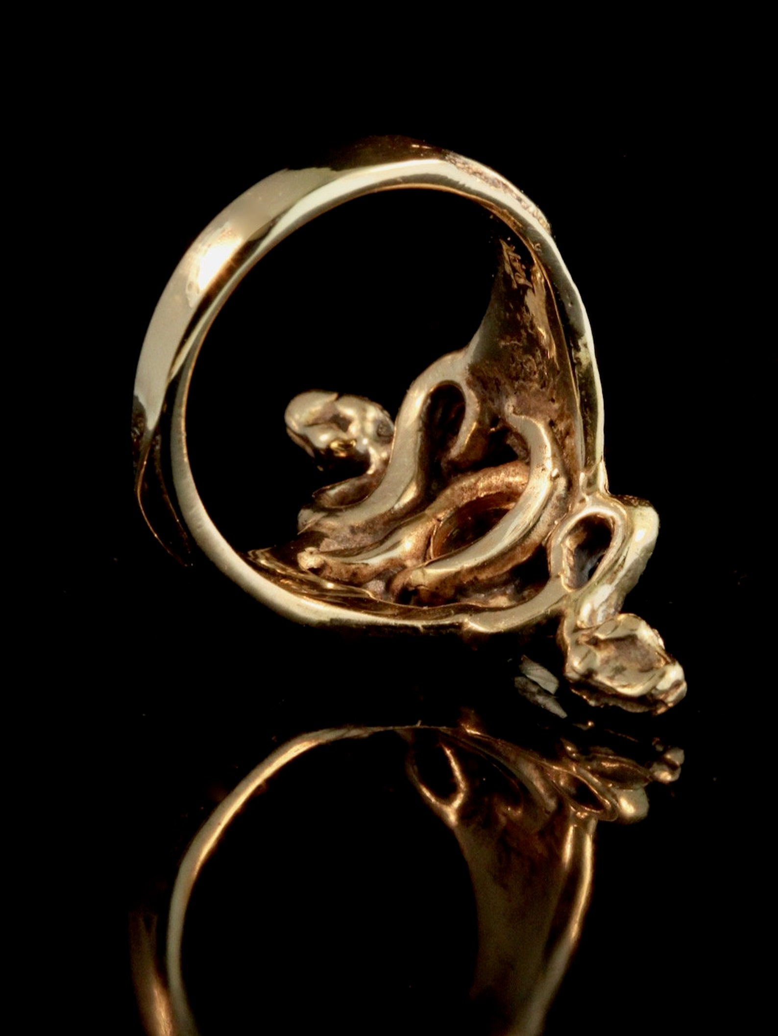 Alpha Omega Ring With Tsavorite - Solid 14K Gold - Serpent Python ...