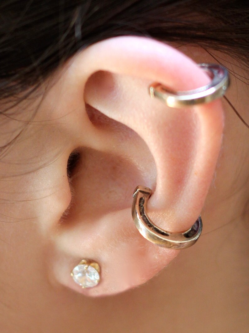 Horseshoe Ear Cuff Good Luck Horseshoe Earrings Bronze Ear Etsy
