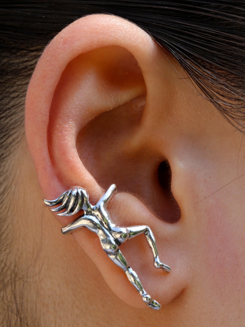 Ear Cuff Silver People Ear Cuff Ear Woman Ear Cuff People Etsy