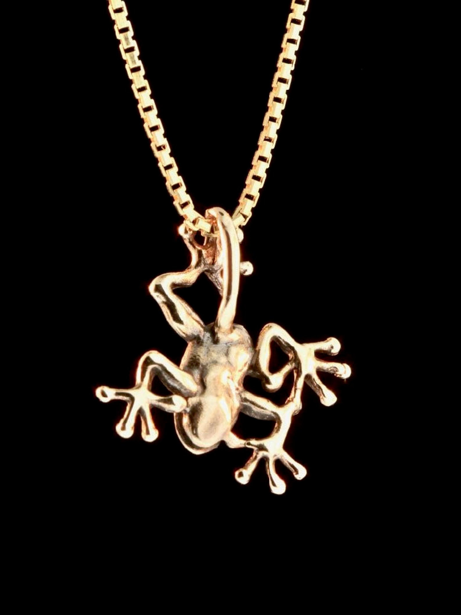 Frog Necklace Gold Animal Jewelry Frog Charm Pendant Jungle Etsy