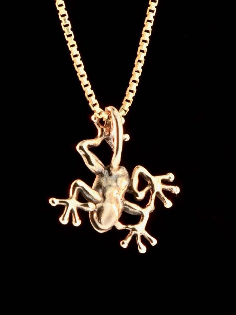 Frog Necklace Gold Animal Jewelry Frog Charm Pendant Jungle Etsy