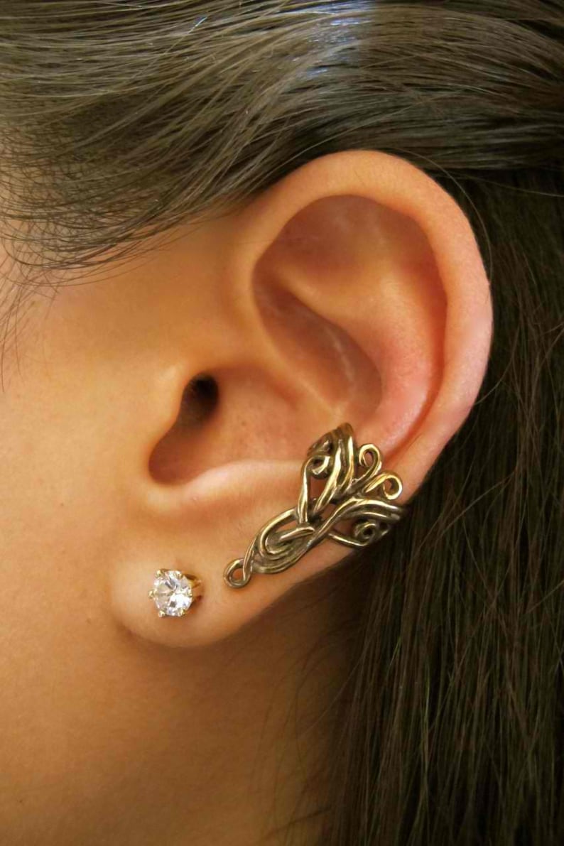 Ear Cuff Bronze Swirl Ear Cuff Arabesque Ear Cuff Celtic Jewelry Non Pierced Earring Non Pierced Ear Cuff Minimalist Ear Cuff Fashion image 1