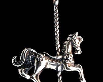 collier Pendentif cheval bijoux Carrousel Cheval Cheval Collier cheval de carnaval Merry Go Round Collier cheval 