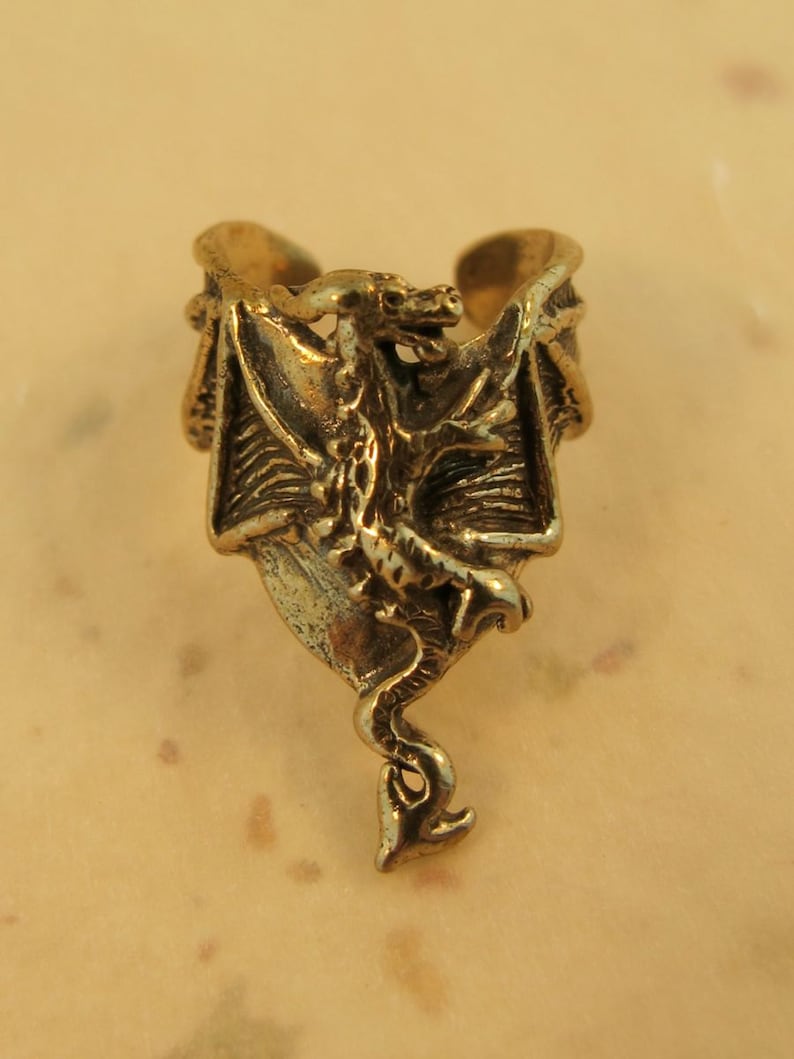 Dragon Ear Cuff Bronze Dragon Chevron Dragon Earring Dragon Etsy