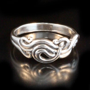 Sterling Silver Ring Swirl Ring Wave Ring Nouveau Swirl Ring Wave Jewelry Swirl Jewelry Pinky Ring Wave Jewelry Abstract Ring Spiral Ring image 2