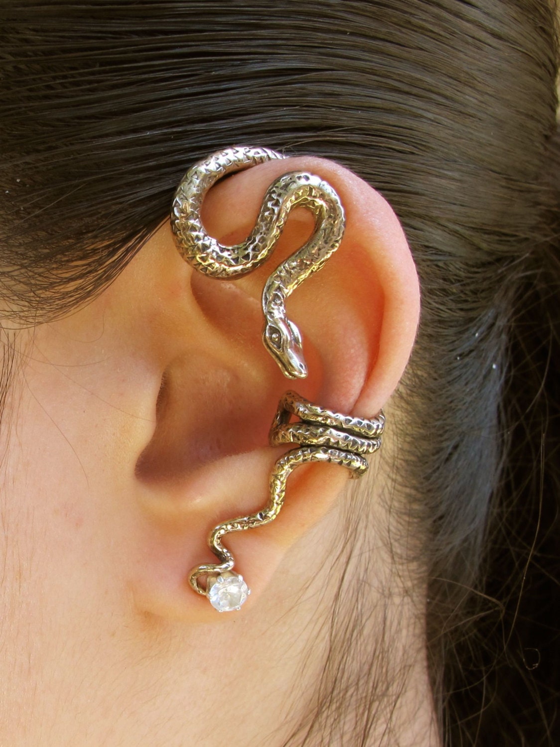 Snake Ear Wrap Mummy Ear Wrap Snake Ear Cuff Bronze Python Snake