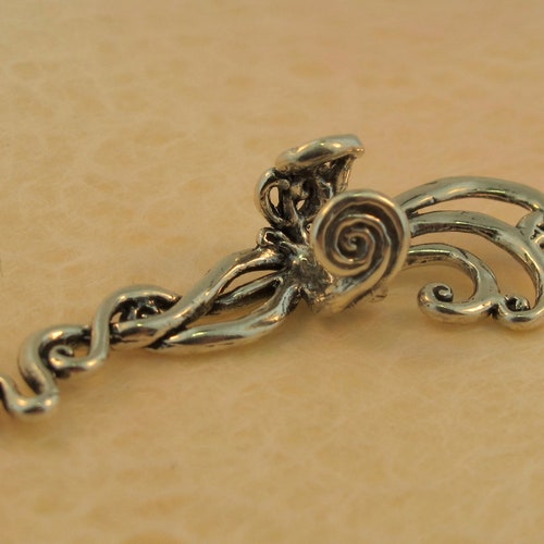 Ear Cuff Silver Ear Wrap Siren's Song Ear Cuff Swirl Ear Cuff Swirl Earring Spiral Ear Cuff Spiral Earring sold Abstract Jewelry Wave Jewelry
