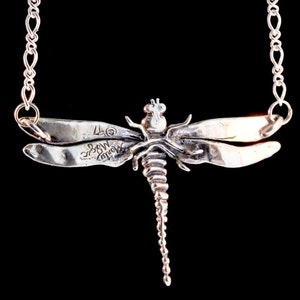 Metamorphosis - Large Dragonfly Pendant - Sterling Silver - Insect Jewelry image 3