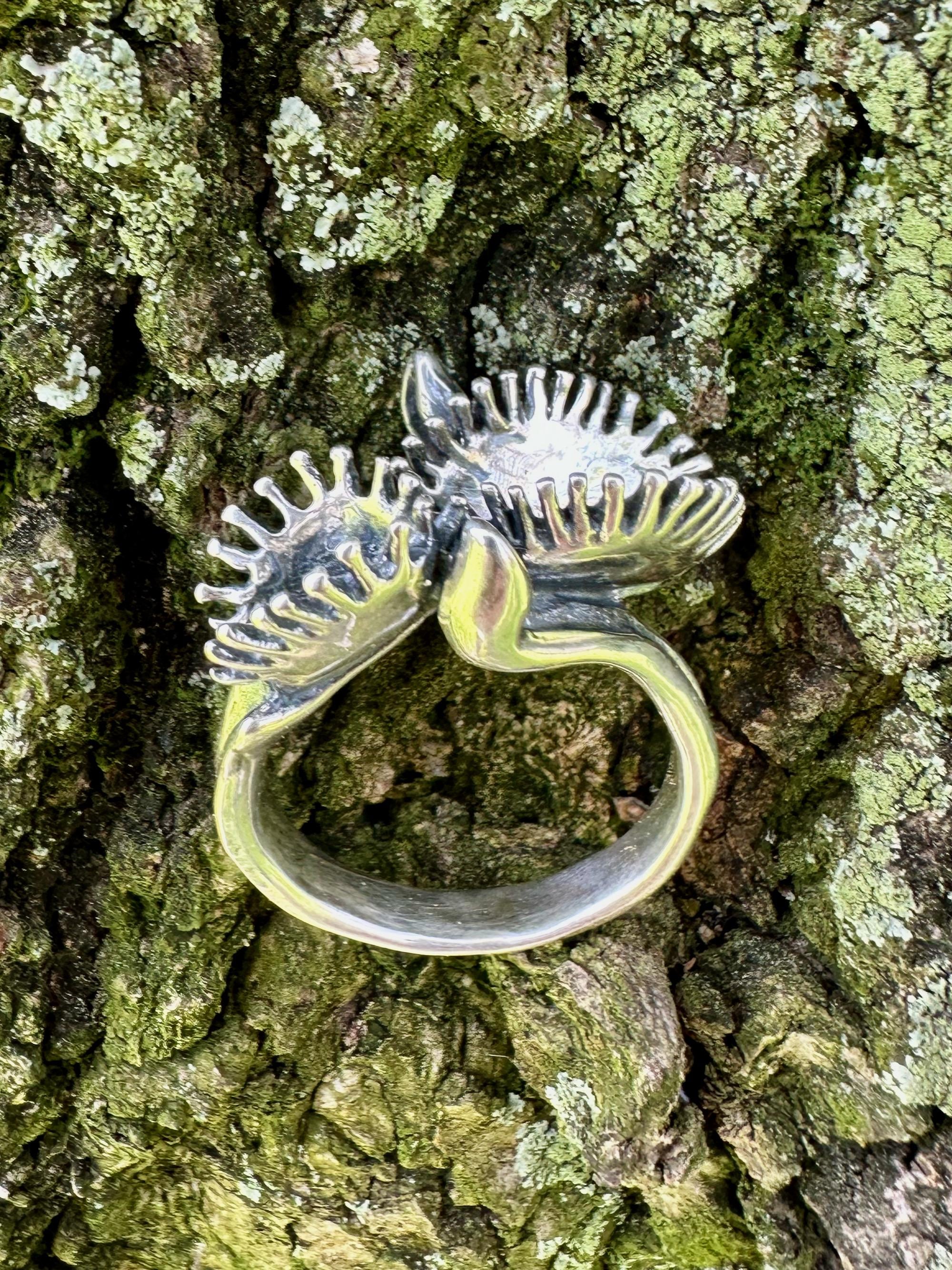 Venus Flytrap Ring - Sterling Silver - Carnivorous Plant Jewelry