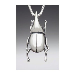 Rhinoceros Beetle Necklace Rhinoceros Beetle Charm Beetle Pendant - Insect Jewelry Insect Charm Insect Necklace - Bug Jewelry Bug Charm