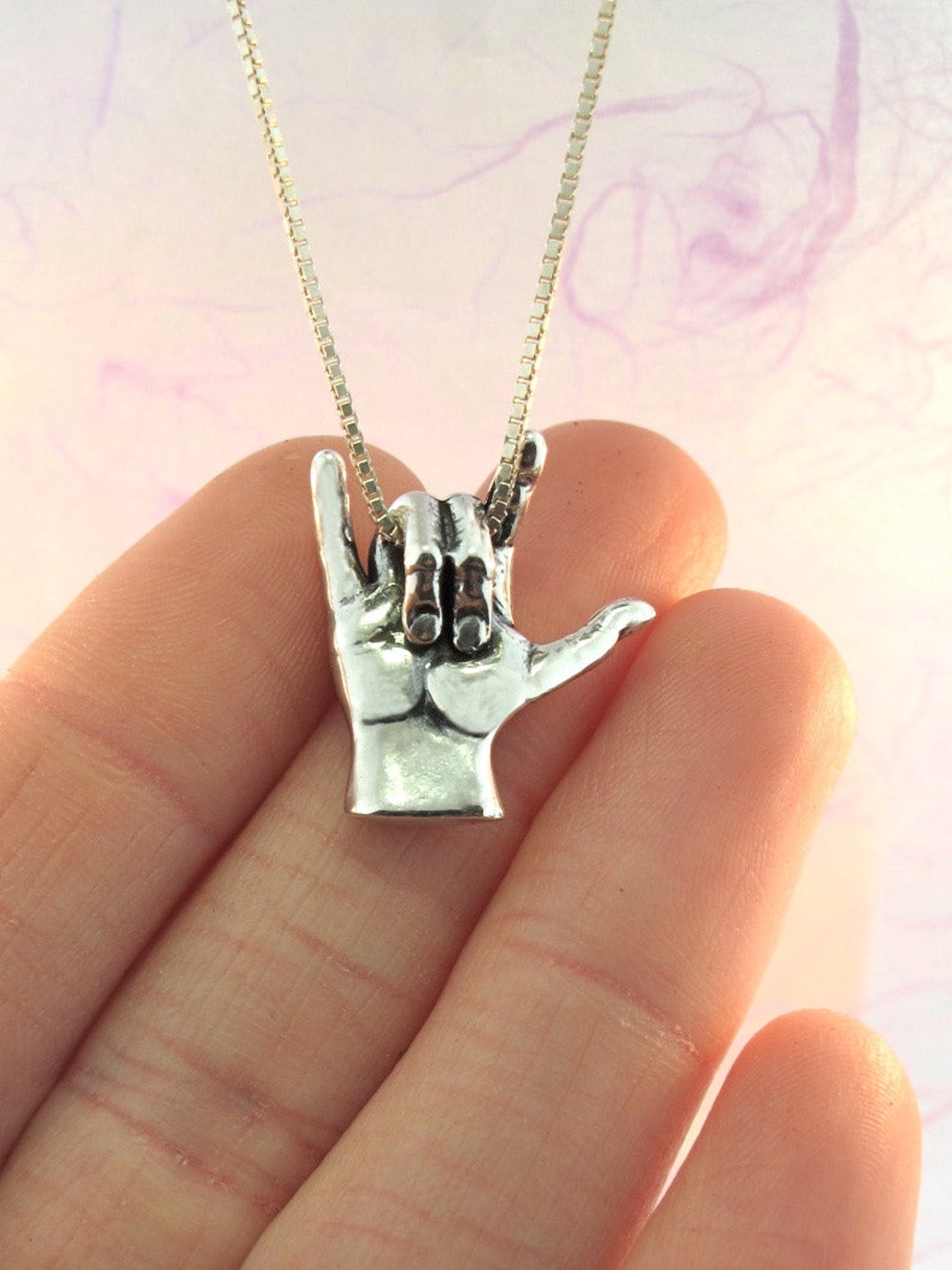 Love Sign Pendant ASL - Sterling Silver - ASL Jewelry Gift - Etsy