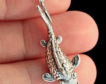 Koi Fish Charm - Sterling Silver