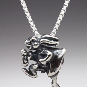 White Rabbit Charm Pendant Silver - Rabbit Charm Rabbit Jewelry Rabbit Necklace Rabbit Pendant - Alice in Wonderland Jewelry