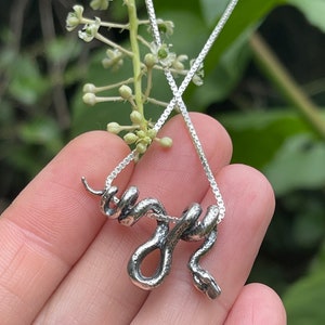 Silver Snake Necklace Snake Jewelry Vine Snake Pendant Snake Pendant Snake Charm Serpent Jewelry Silver Snake Animal Jewelry Snake Chain image 3