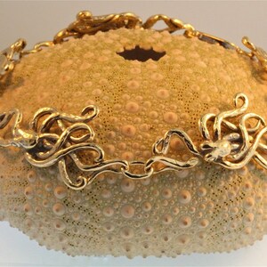 Gold Octopus Bracelet Octopus Charm Octopus Jewelry Ocean Bracelet Ocean Jewelry Kraken Bracelet Kraken Jewelry 14k Gold Octopus Gold Charm image 5