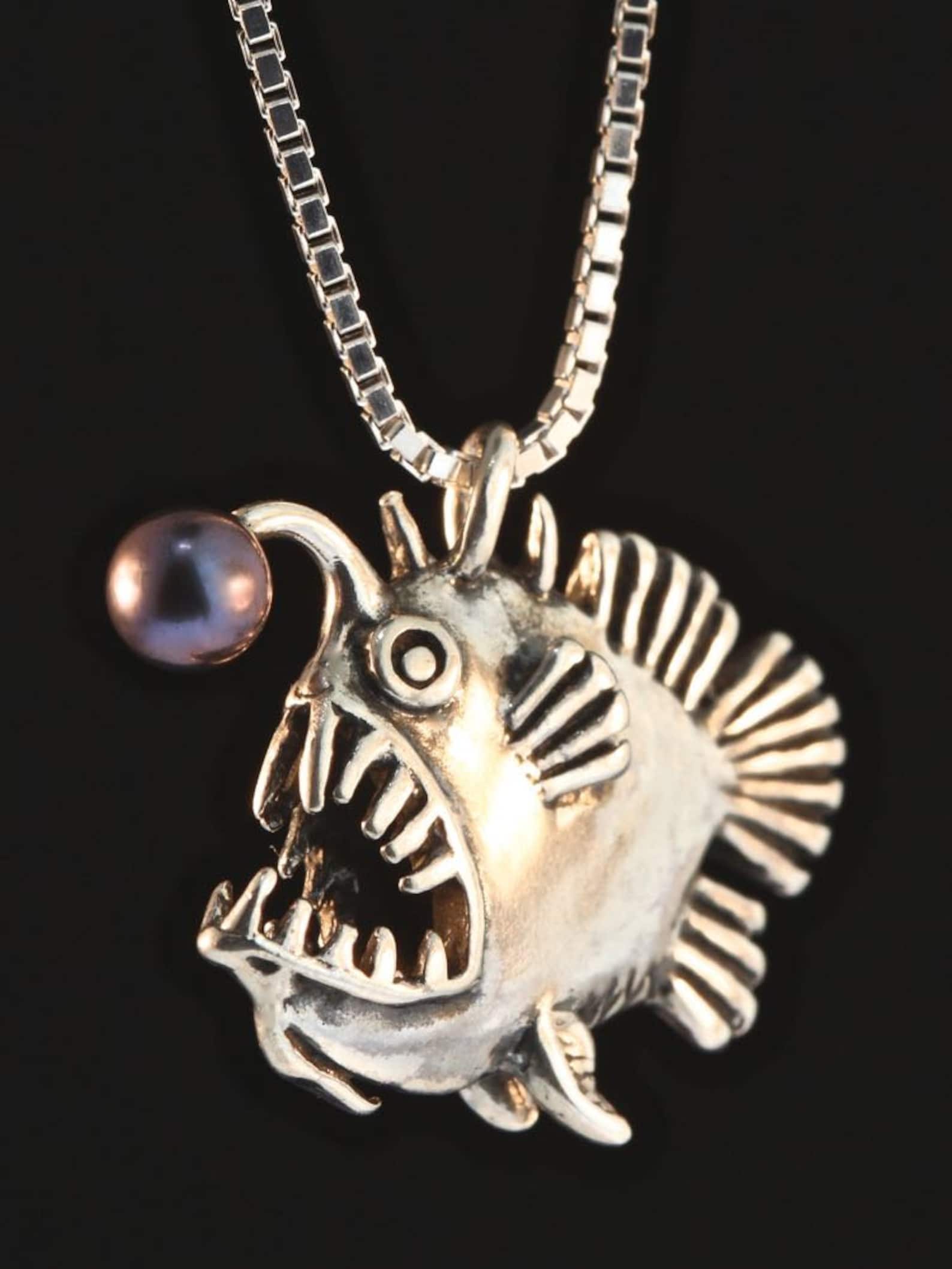 Fish & Pearl Charm Necklace main image 1