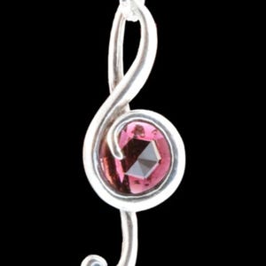 Treble Clef Necklace Music Note G Note Jewelry Bass Clef Pendant Cabochon Gemstone Jewelry Marching Band Gifts Gift for Musician Music Art
