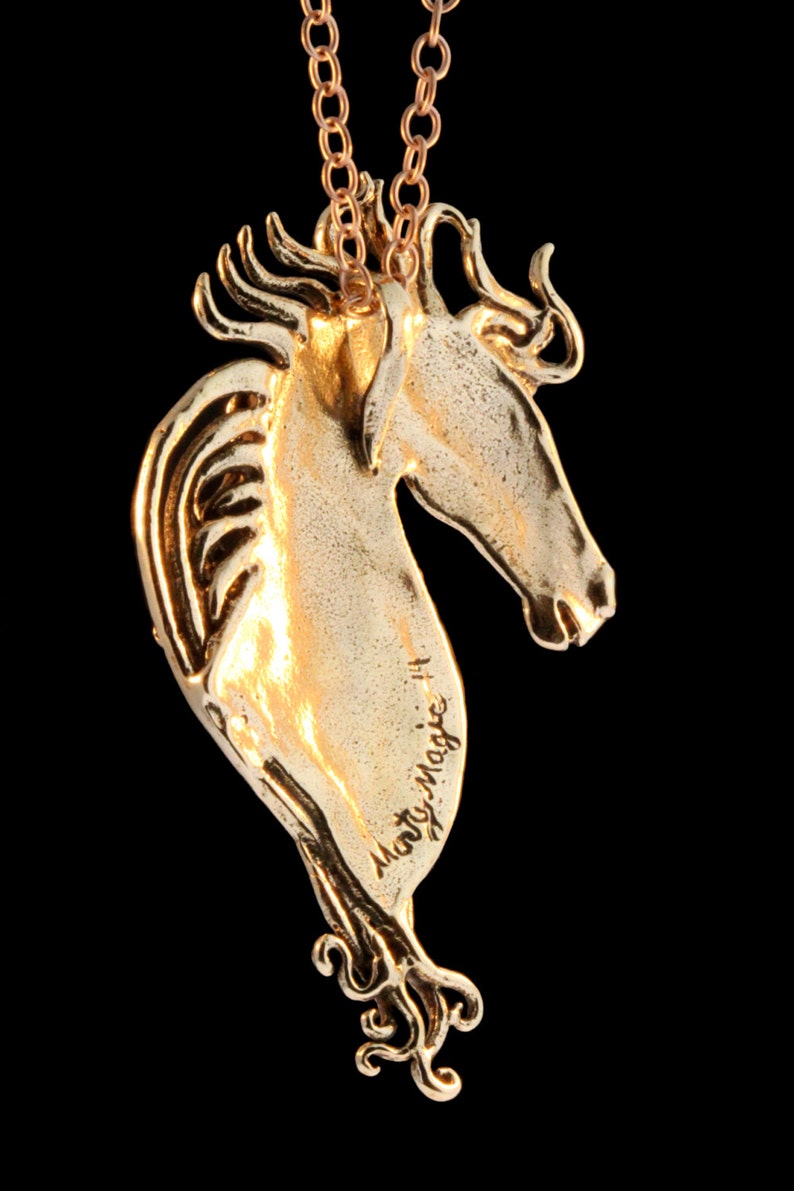 Horse Necklace Bronze Horse Pendant Horse Jewelry Spirit Horse Etsy