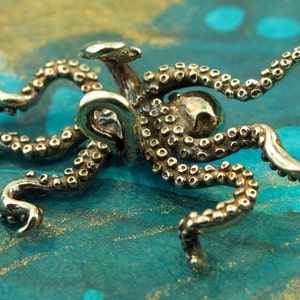 Bronze Octopus Ear Cuff Octopus Earring Octopus Jewelry Tentacle Earring Tentacle Jewelry Christmas Gift Stocking Stuffer Kraken Jewelry image 3