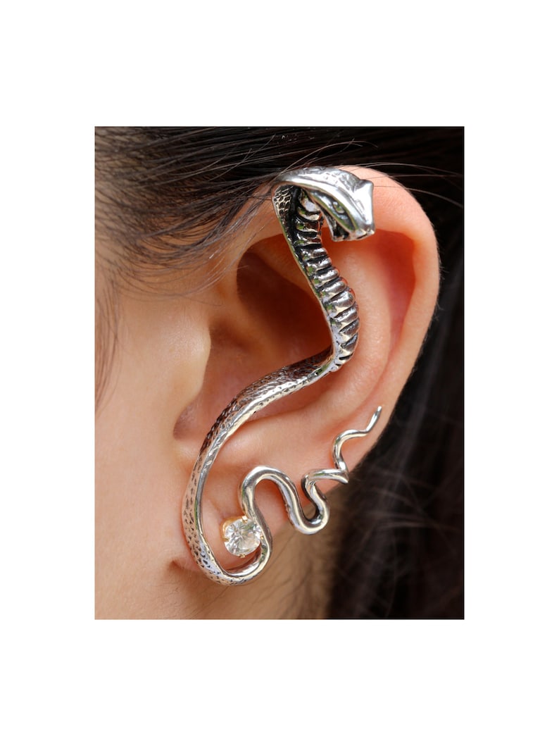 Snake Ear Cuff Snake Ear Wrap Snake Earring Silver Cobra Ear Etsy