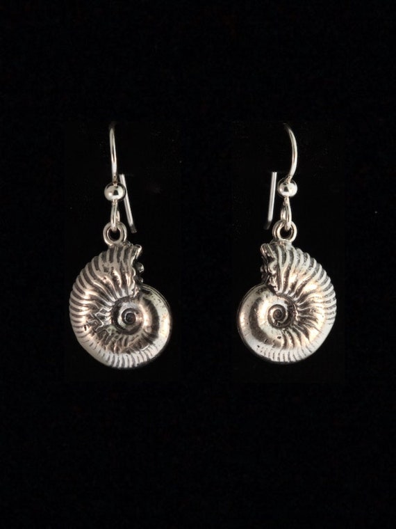 Ammonite earrings silver deals