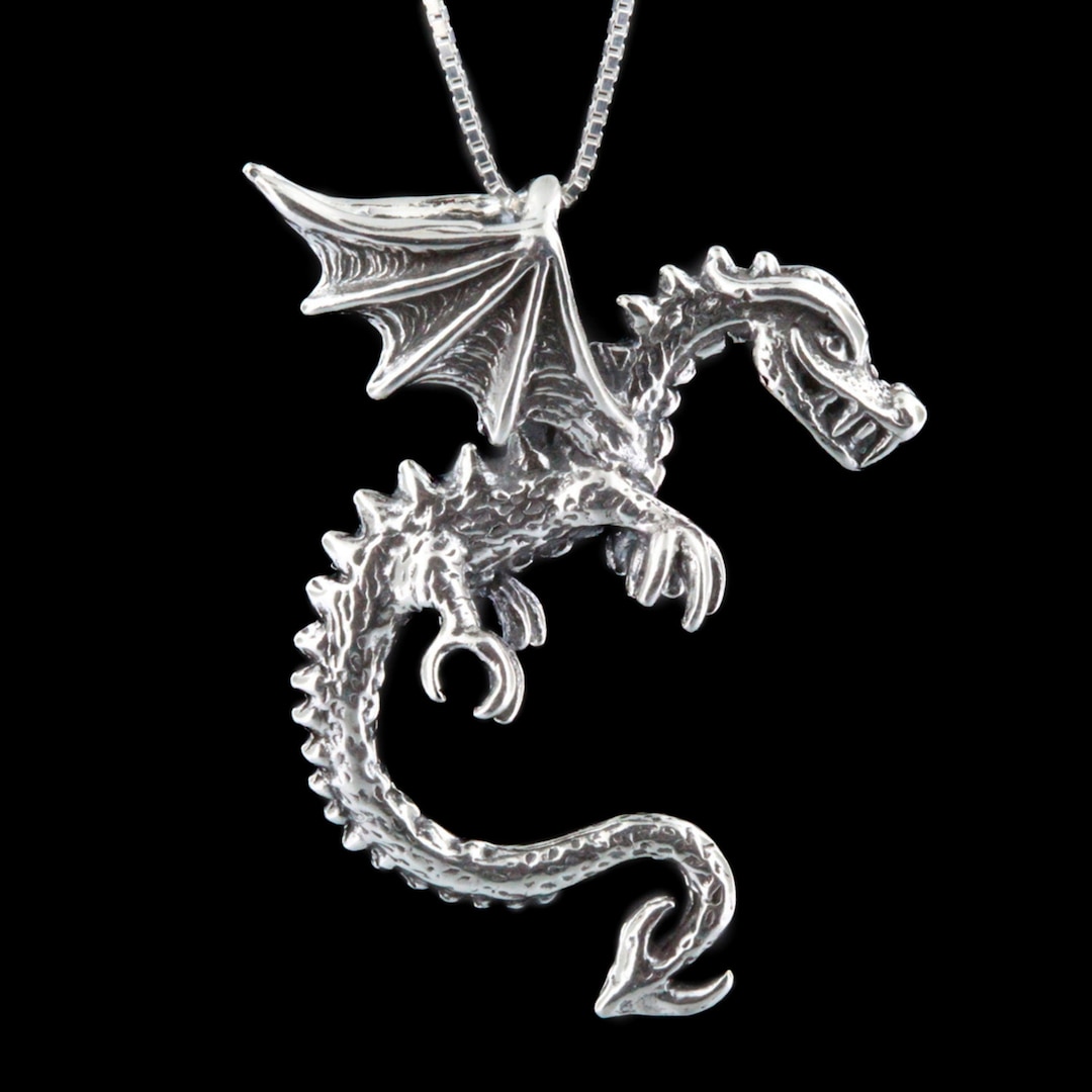 Dragon Necklace Spike the Dragon Silver Dragon Pendant Dragon Charm