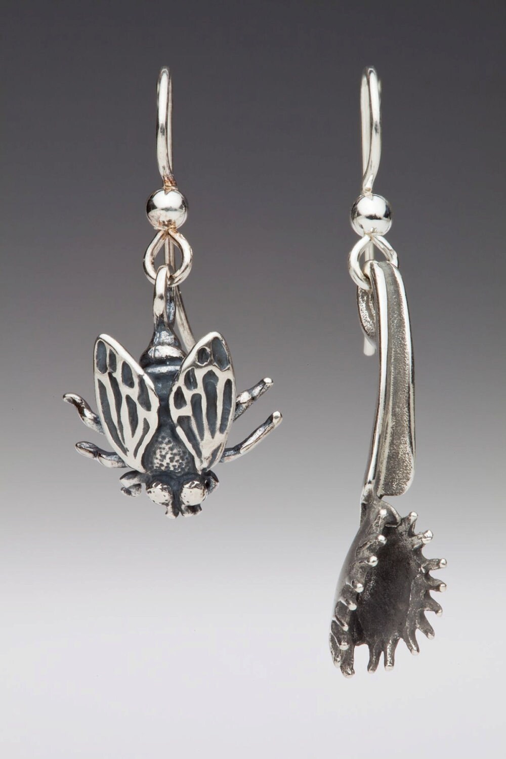 Orecchini Pendenti A Teschio In Argento 925 Placcato Nero, GNOCE, 3,58 G, Altezza 24,7 Mm, Regalo Per Donna