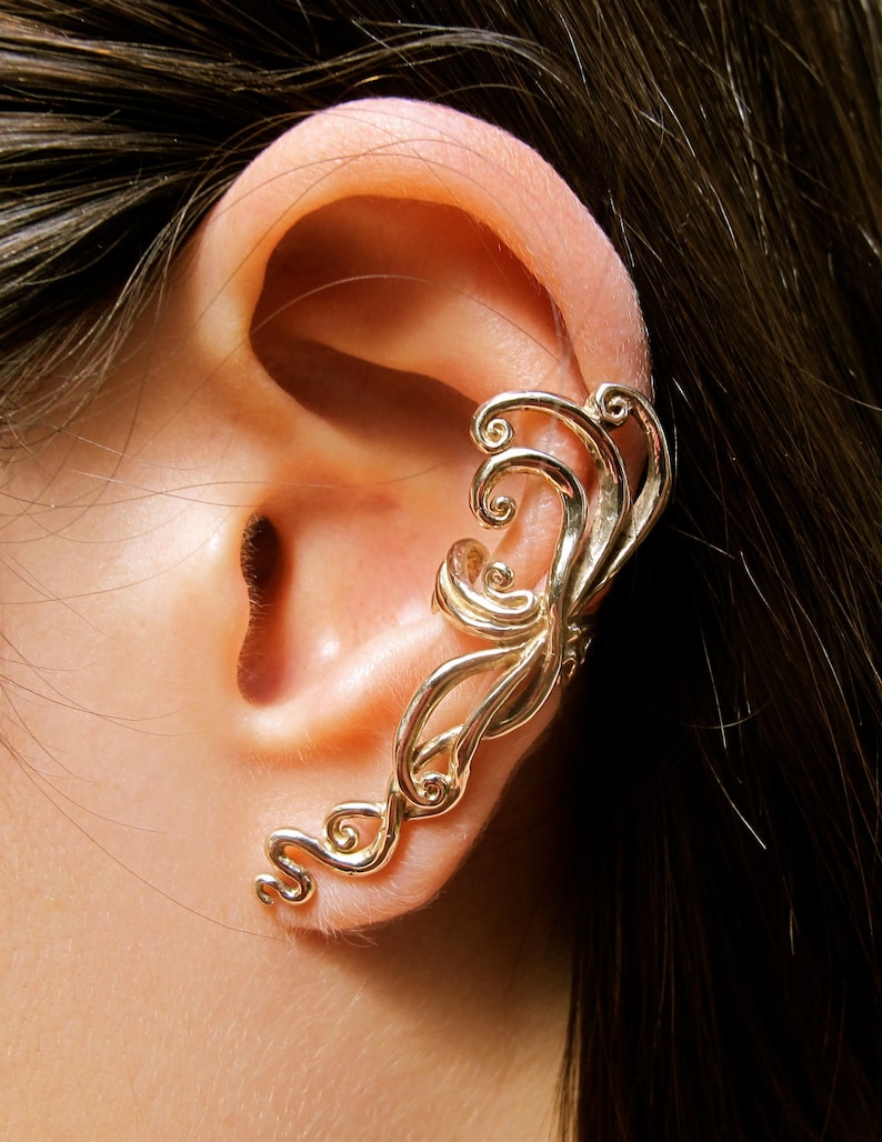 Ear Cuff Swirl Earring Spiral Earring Ear Wrap Bronze Etsy