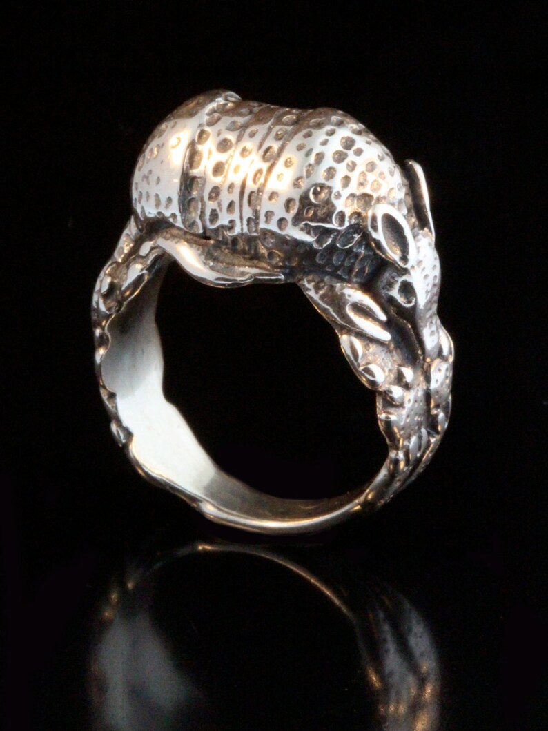 Armadillo Ring Silver Armadillo Jewelry Armadillo Miniature Etsy