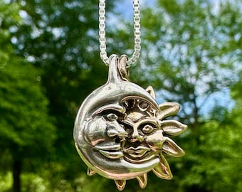 Eclipse Necklace Sun and Moon Necklace Bronze Sun Silver Moon Moon Jewelry Sun Jewelry Celestial Jewelry Sun Necklace Moon Necklace Lunar