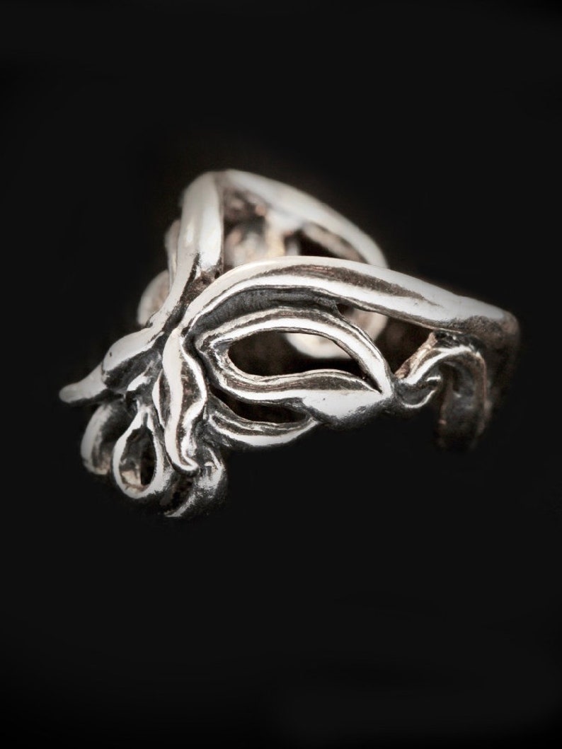 Fuchsia Flower Ear Cuff Silver Flower Ear Cuff Sterling Silver Etsy