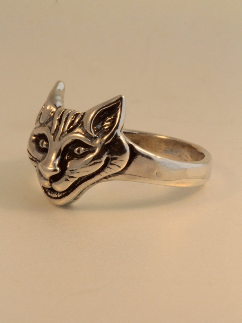 Cat Ring Silver Cheshire Cat Ring Cheshire Cat Jewelry Etsy
