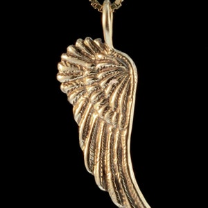 Angel Wing Necklace 14k Gold Guardian Angel Wing Charm Gold Necklace Angel Wing Pendant 14k Gold Jewelry Angel Wing Jewelry Valentines Gift image 2