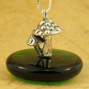 Mushroom Necklace Silver - Magic Mushroom Charm - Mushroom Pendant - Silver Mushroom - Psychedelic Jewelry - Psychedelic Mushroom